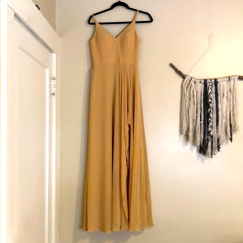 Brand New Gold Azazie Collette Bridesmaid Dress.